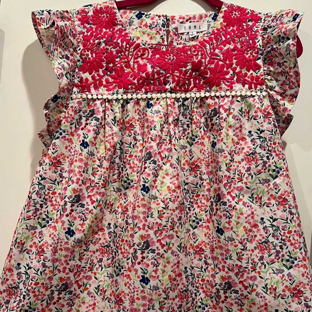 THML Pink and Blue Floral Top